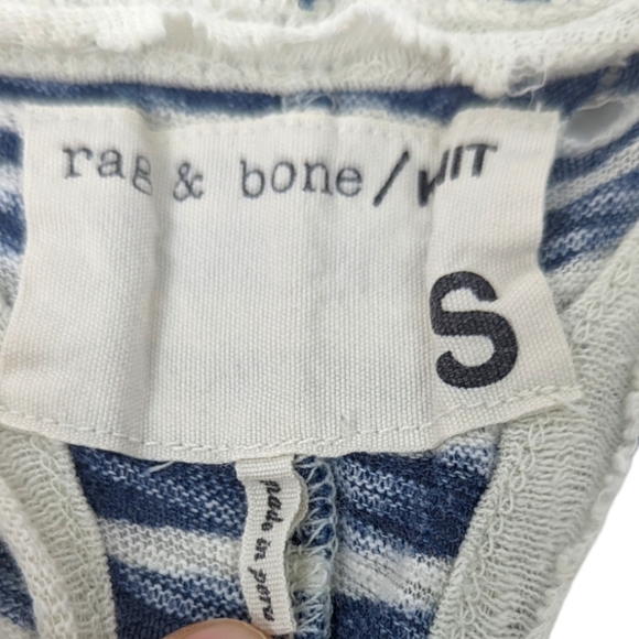 Rag & Bone Knit Racerback Tank Top Striped Womens Small Blue White - Picture 11 of 11